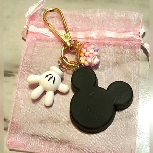 MICKEY MOUSE KEYCHAIN or BAG CLIP Gold Tone clasp